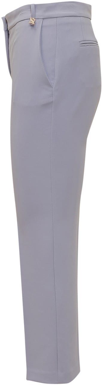 Elisabetta Franchi Pantaloni Dritti con Piega Centrale Lichtgrijs