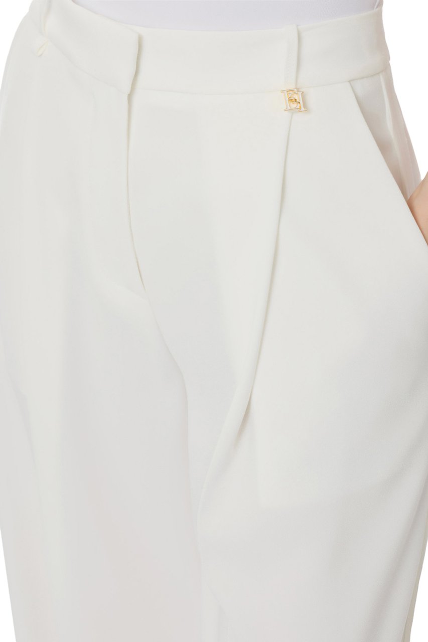Elisabetta Franchi Trousers Ivory Wit