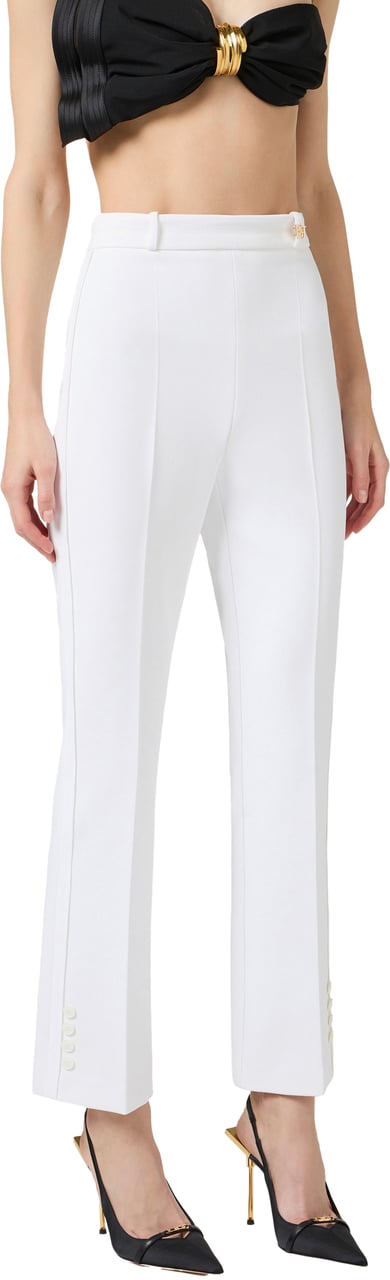 Elisabetta Franchi Trousers Ivory Wit