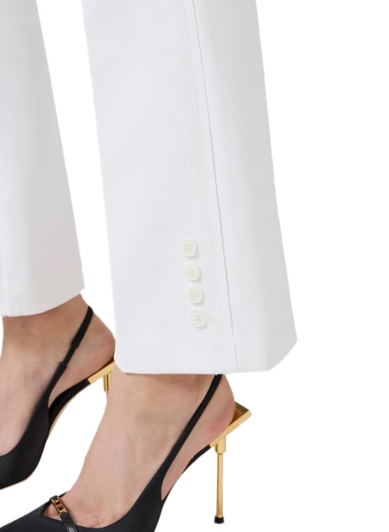 Elisabetta Franchi Trousers Ivory Wit