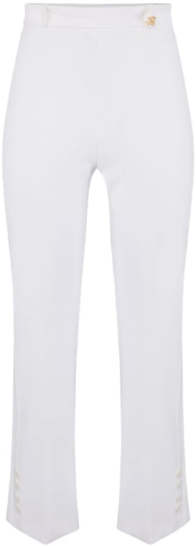 Elisabetta Franchi Trousers Ivory Wit