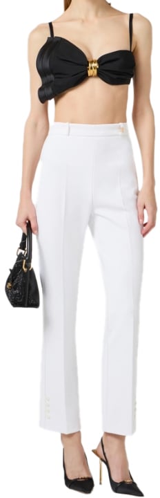 Elisabetta Franchi Trousers Ivory Wit