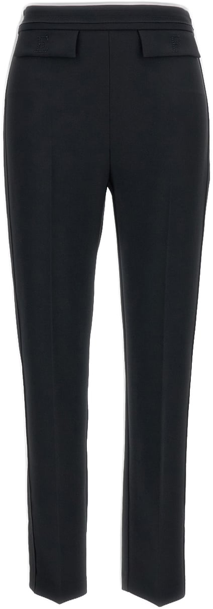 Elisabetta Franchi Lightweight Stretch Crêpe Trousers Zwart