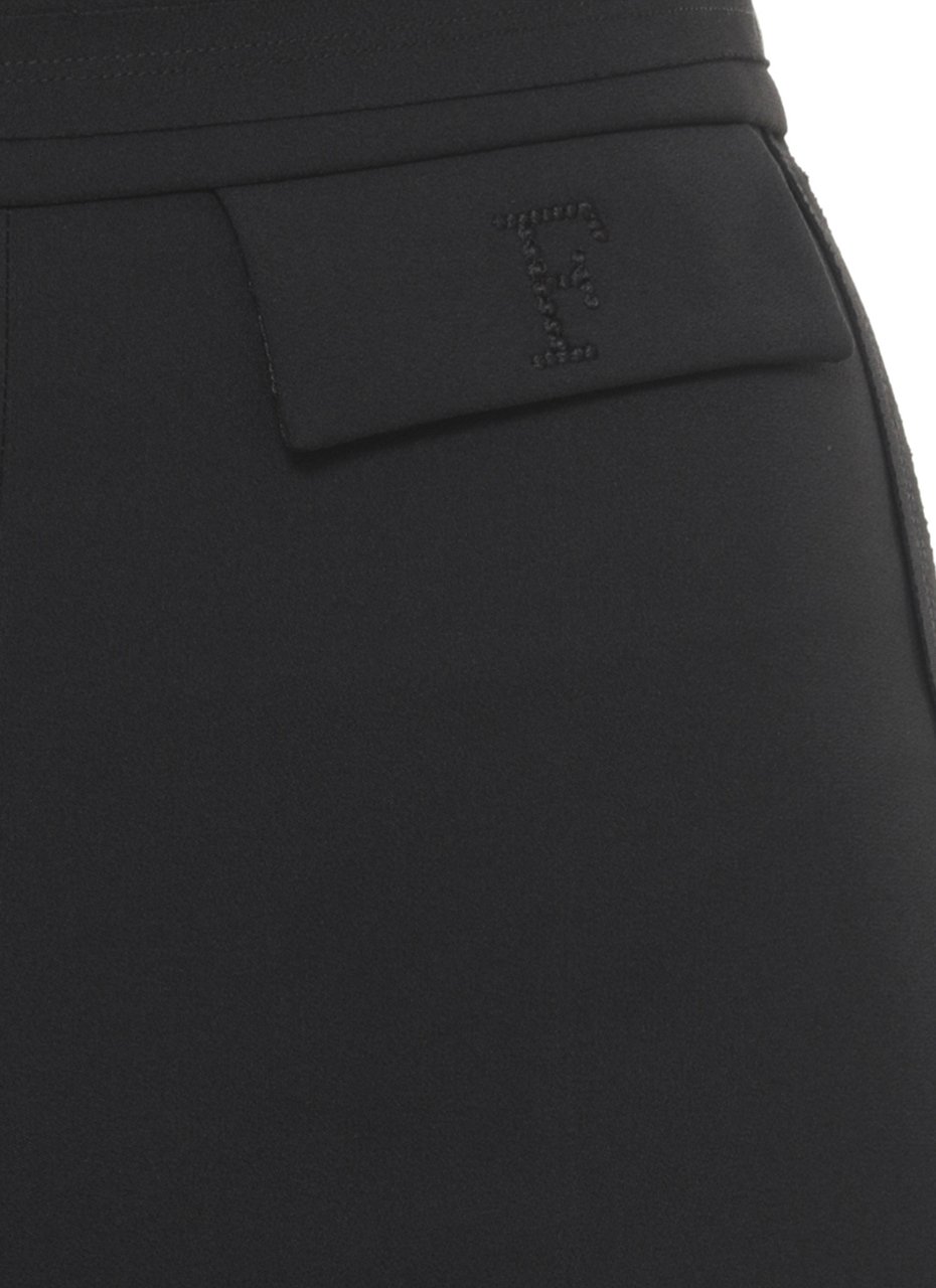 Elisabetta Franchi Black Pants With Logoed Pants Zwart