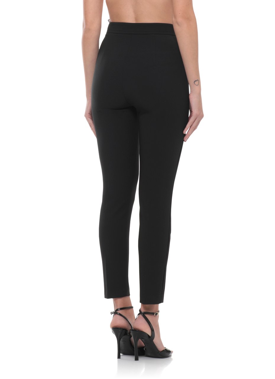 Elisabetta Franchi Black Pants With Logoed Pants Zwart