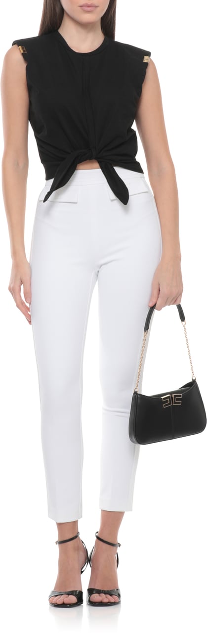 Elisabetta Franchi Trousers Ivory Wit