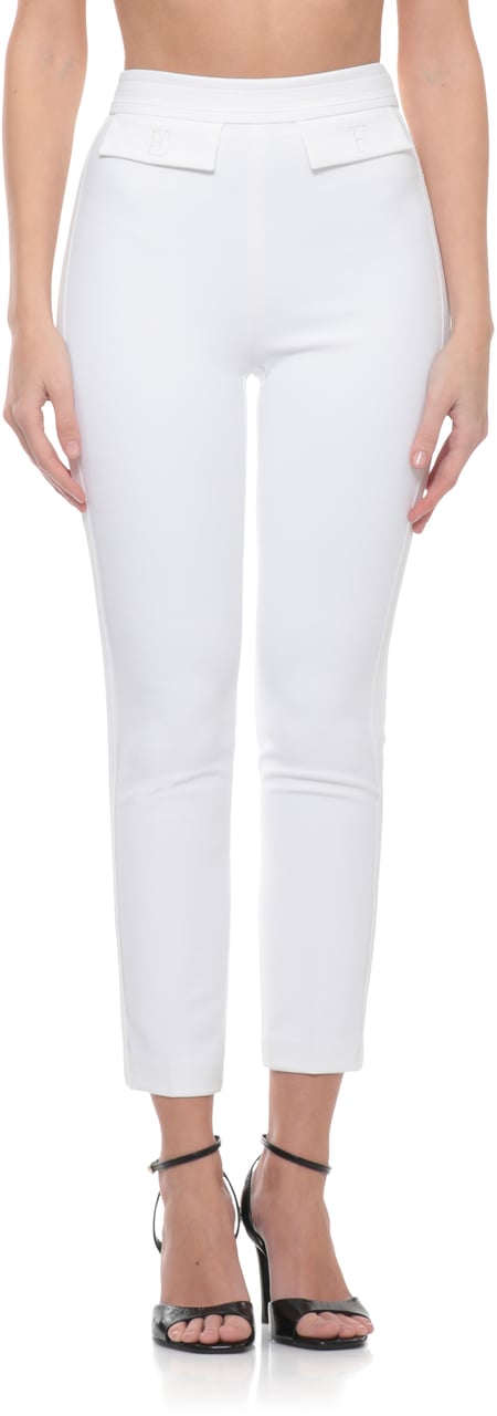 Elisabetta Franchi Trousers Ivory Wit