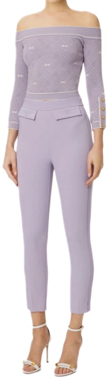 Elisabetta Franchi Trousers Lilac Paars