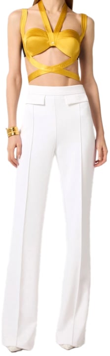 Elisabetta Franchi Trousers Ivory Wit