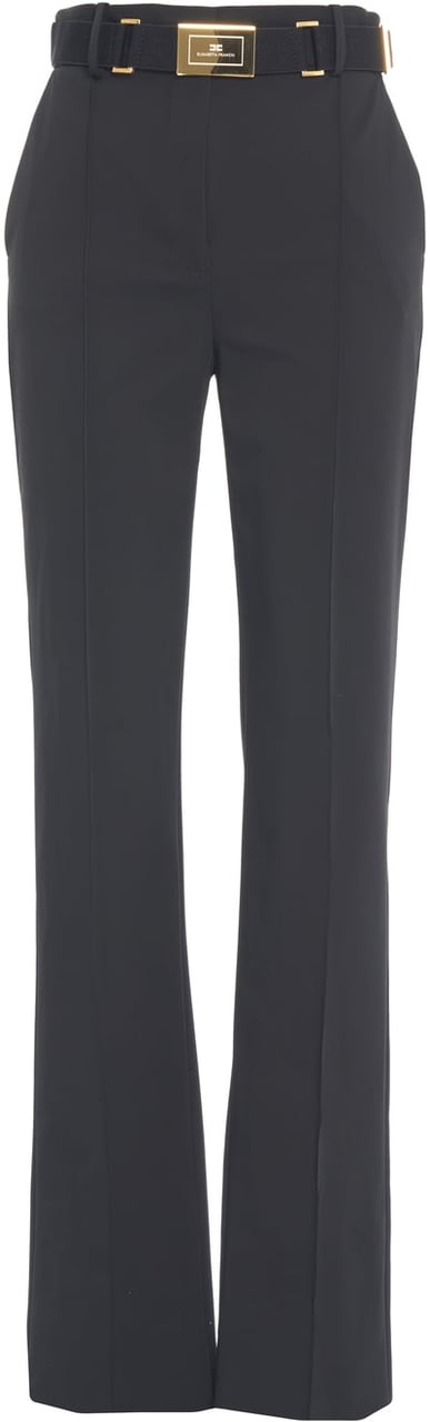 Elisabetta Franchi Pants with waist belt Zwart