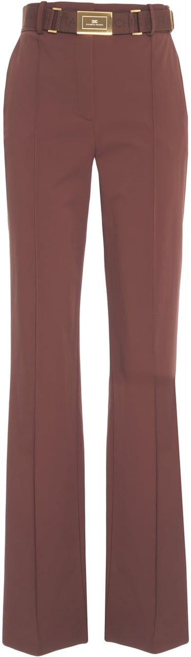 Elisabetta Franchi Pants with waist belt Bruin