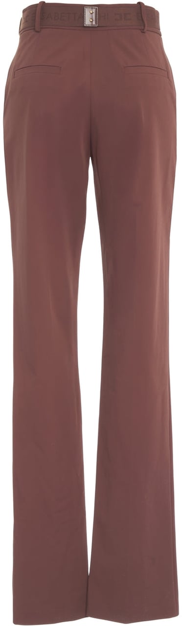 Elisabetta Franchi Pants with waist belt Bruin