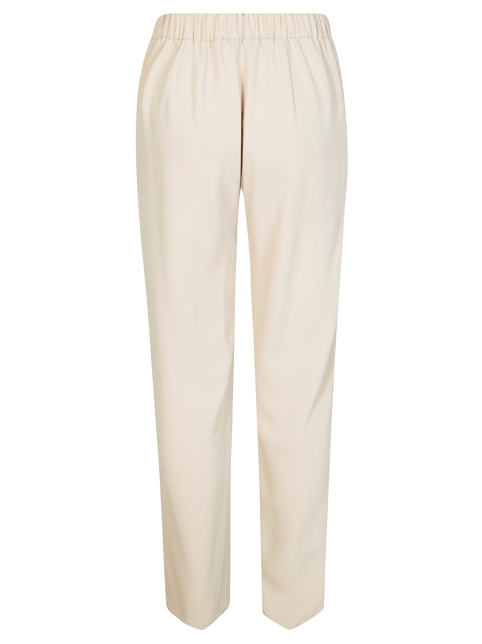 Elisabetta Franchi Neutral Beige Elastic Back Straight Trousers Neutraal