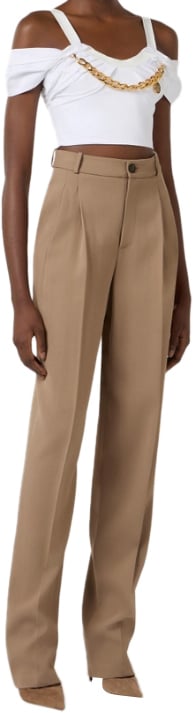 Elisabetta Franchi Trousers Argilla Bruin