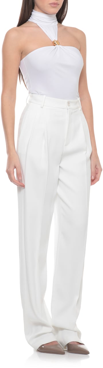 Elisabetta Franchi Trousers Ivory Wit