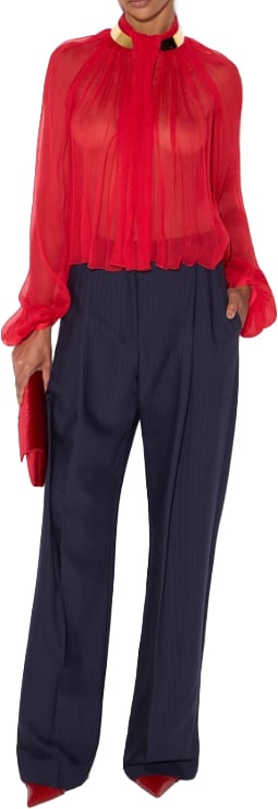Elisabetta Franchi Trousers Blu/Rosso Navy