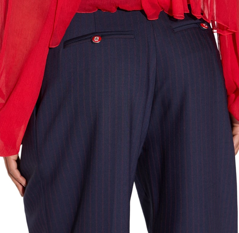 Elisabetta Franchi Trousers Blu/Rosso Navy