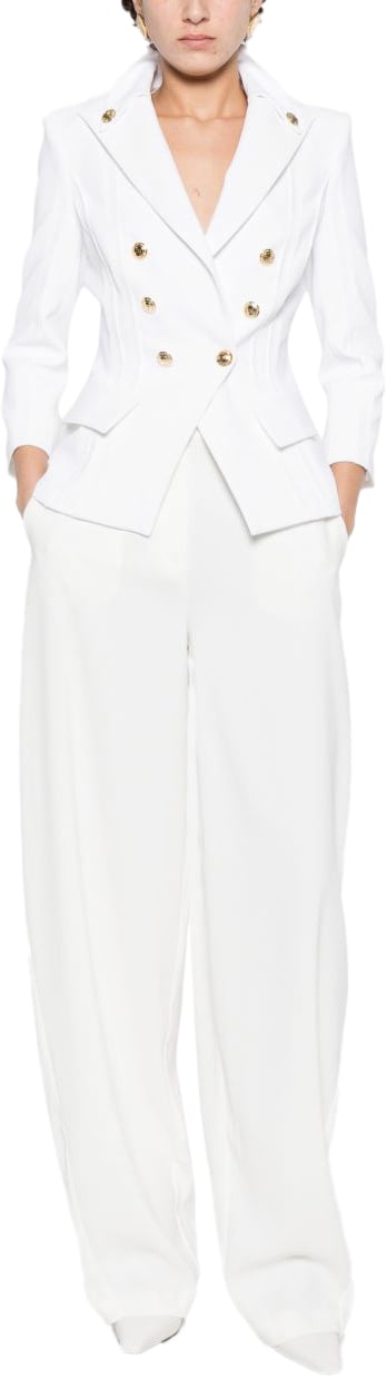 Elisabetta Franchi Trousers Ivory Wit