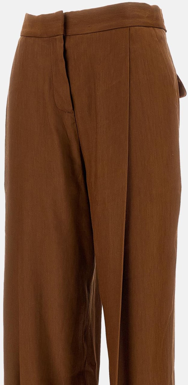 Elisabetta Franchi Trousers Leather Brown Bruin