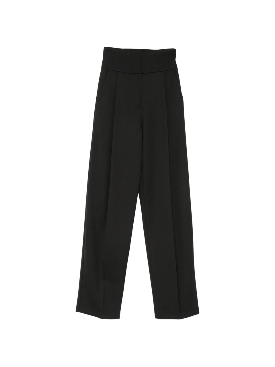 Elisabetta Franchi Pantalone High-Waisted Wide-Leg Pants Zwart