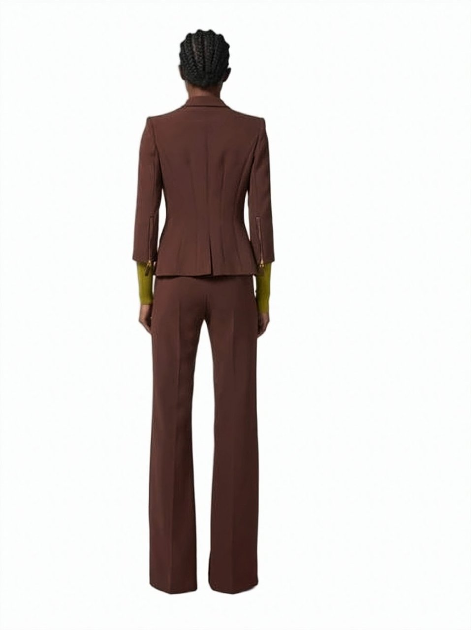 Elisabetta Franchi Light Crepe Satin Side Bands Trousers Zwart