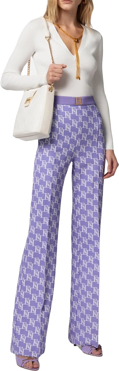 Elisabetta Franchi Elisabetta Franchi Palazzo Pantalons Paars Pas1541e2 Bx9 Paars