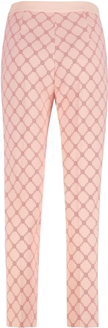 Elisabetta Franchi Printed crêpe trousers Roze