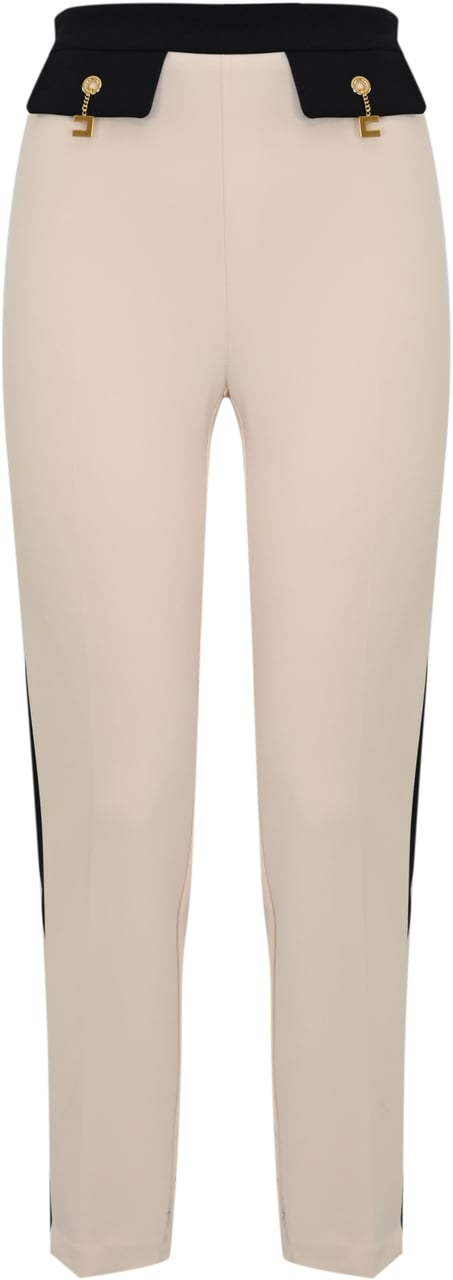 Elisabetta Franchi Trousers Milknero Wit