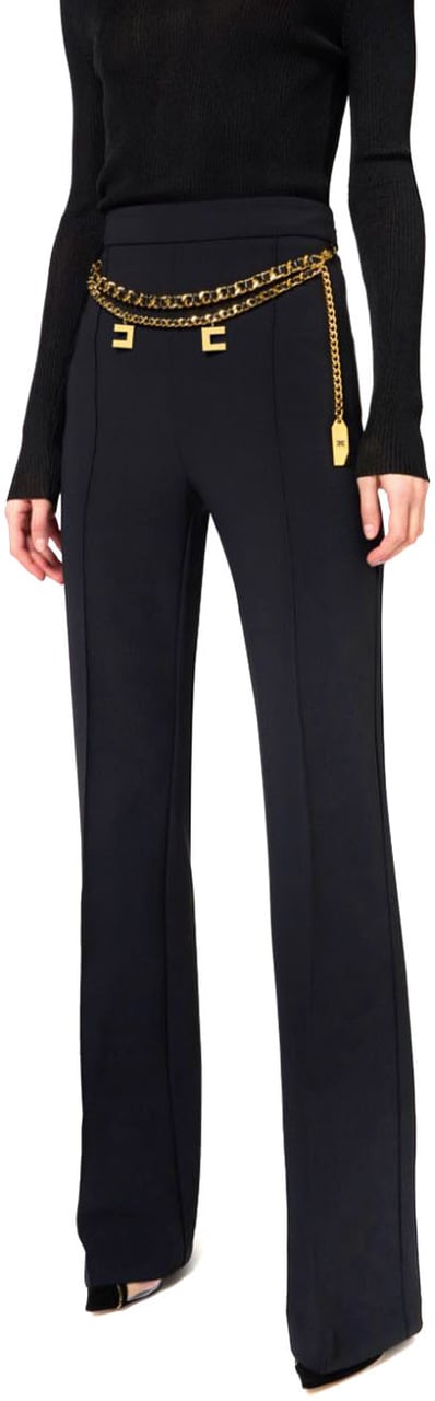 Elisabetta Franchi Trousers Black Zwart