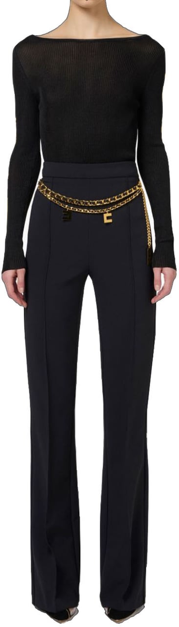 Elisabetta Franchi Trousers Black Zwart