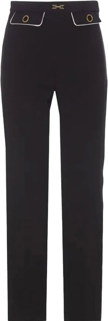 Elisabetta Franchi Trousers Nero Burro Zwart