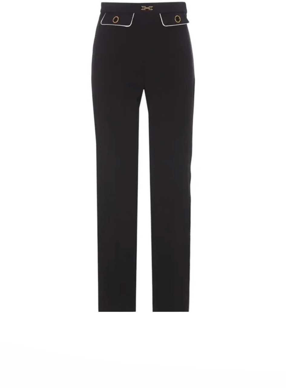 Elisabetta Franchi Trousers Nero Burro Zwart