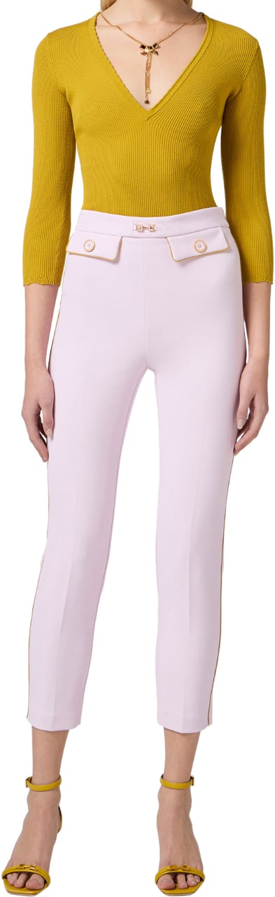 Elisabetta Franchi Trousers Quarzocurry Goud