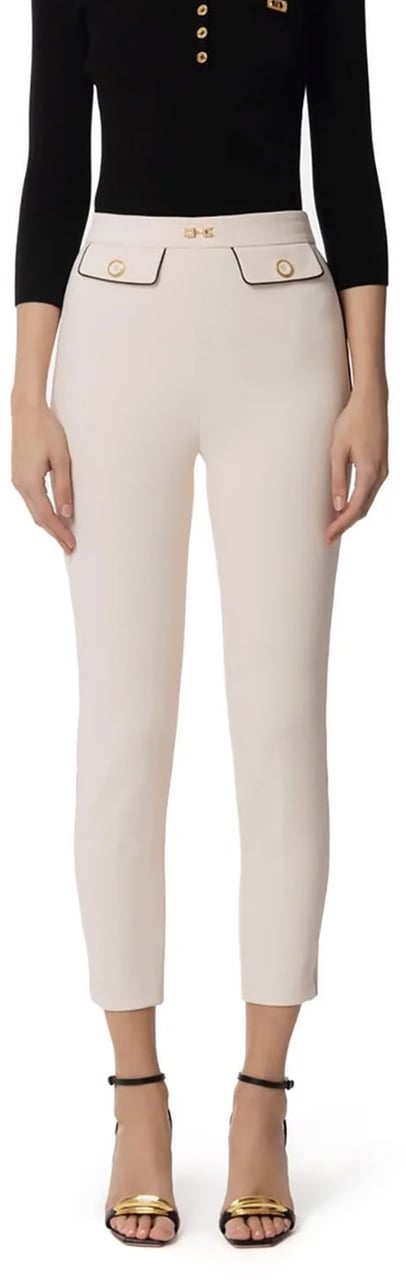 Elisabetta Franchi Trousers Burro Nero Zwart