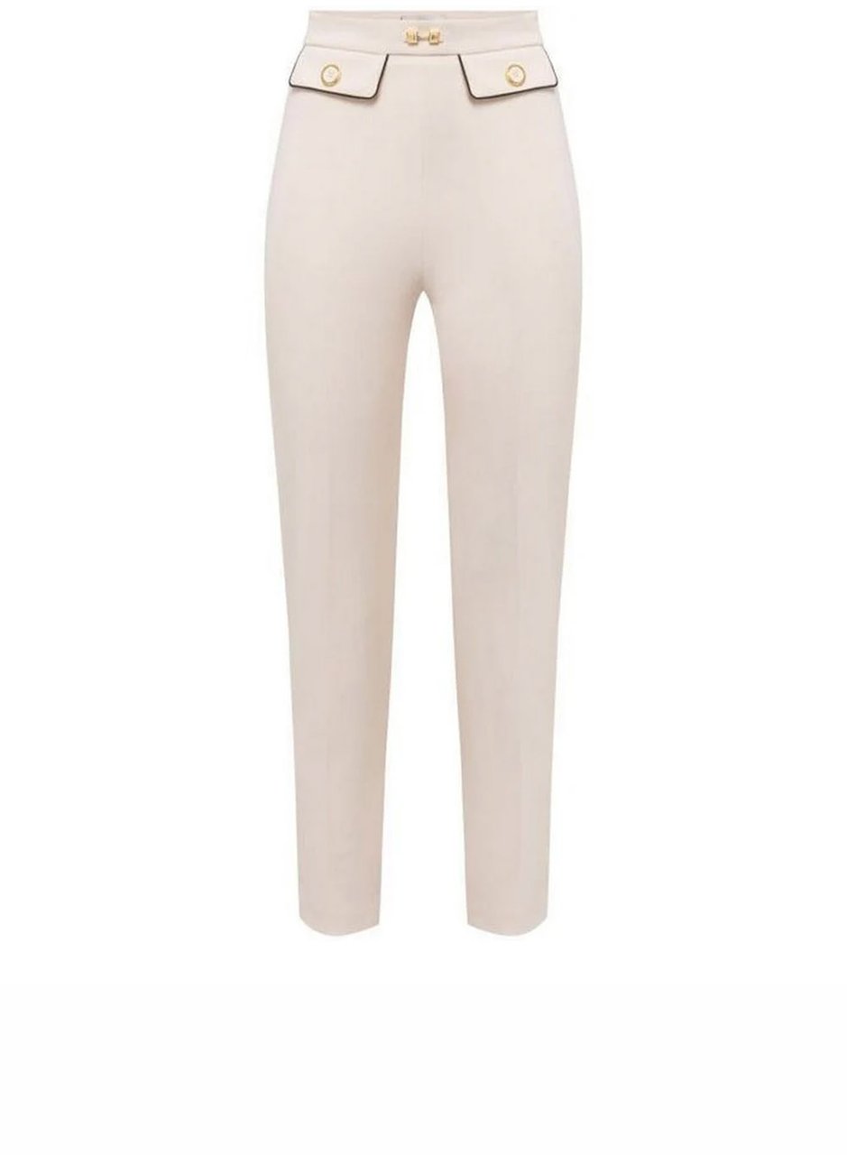 Elisabetta Franchi Trousers Burro Nero Zwart