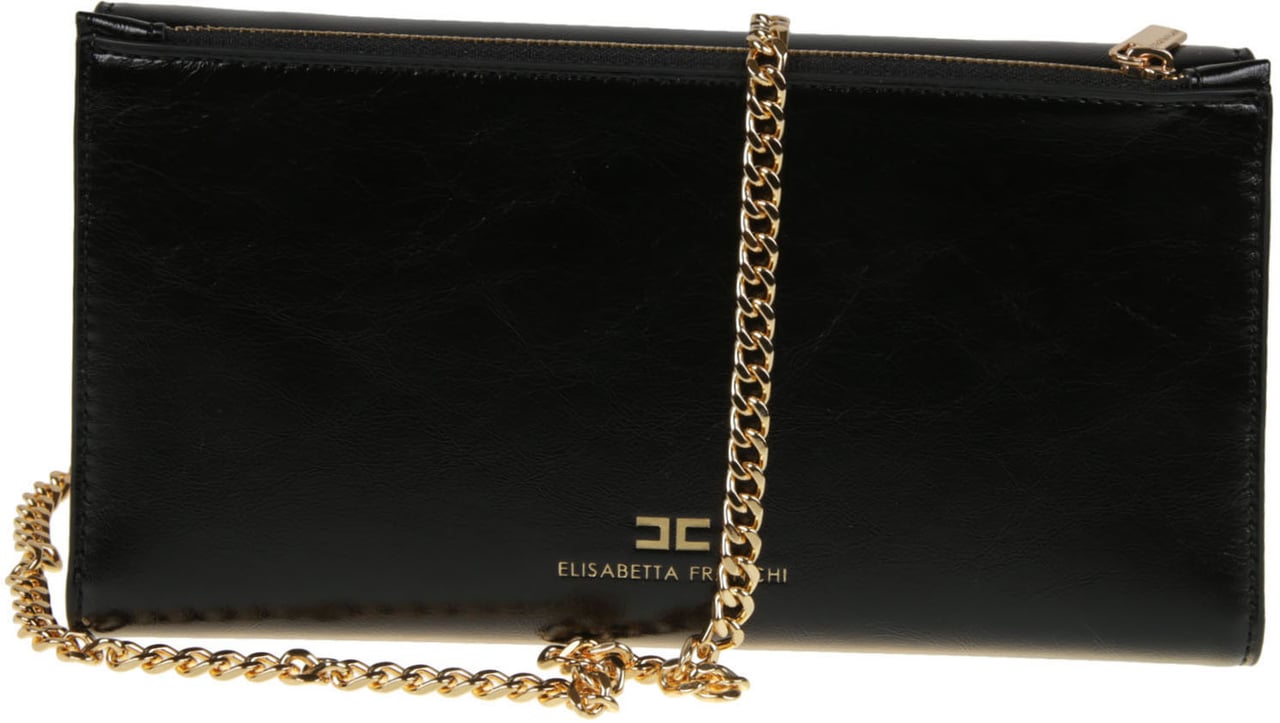 Elisabetta Franchi Chain Wallet Bag Black Zwart