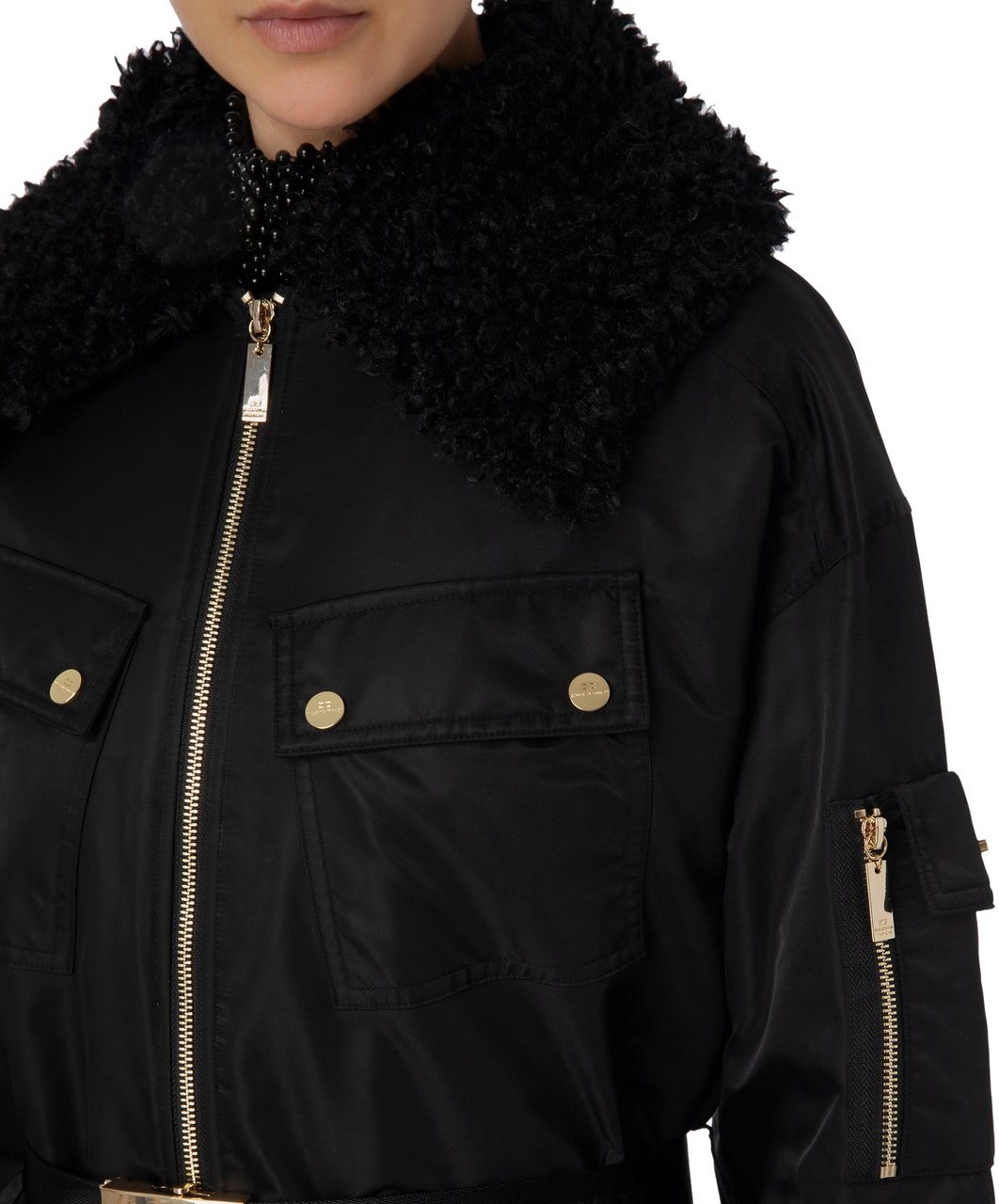 Elisabetta Franchi Coats Black Zwart