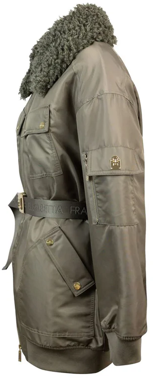 Elisabetta Franchi Coats Army Groen