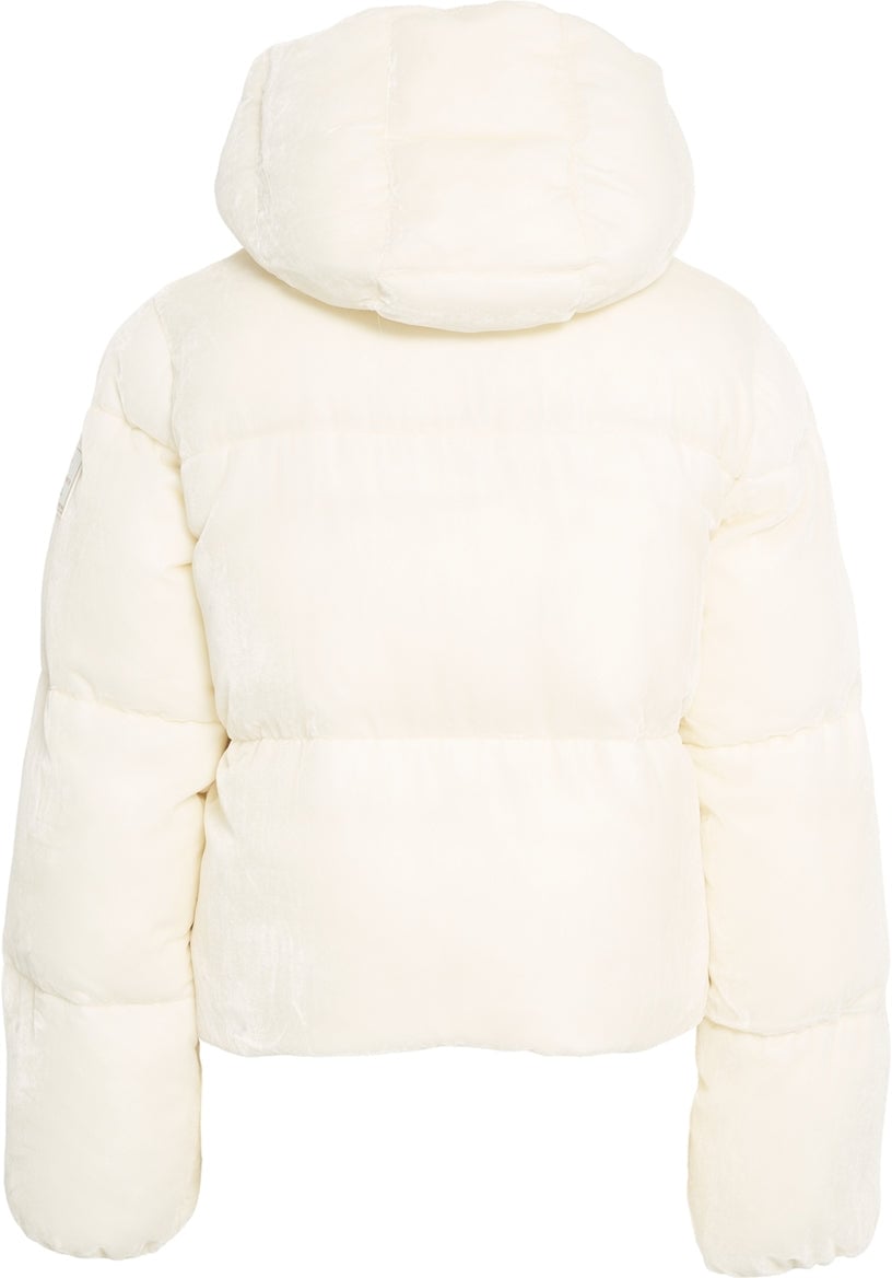Elisabetta Franchi Velvet down jacket Wit