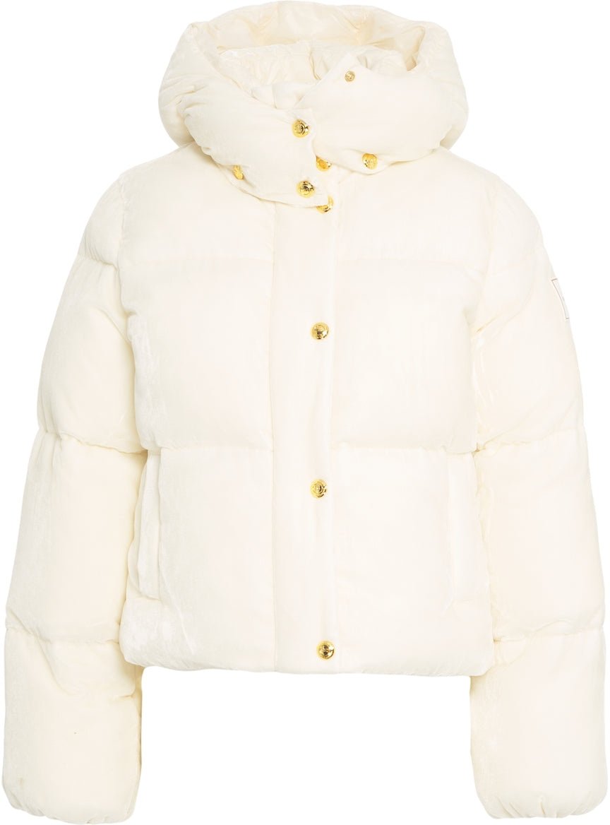Elisabetta Franchi Velvet down jacket Wit