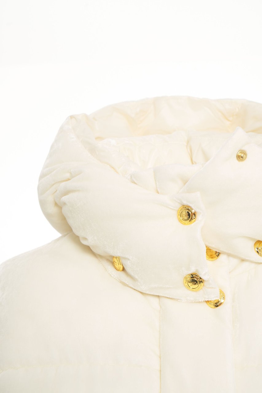 Elisabetta Franchi Velvet down jacket Wit
