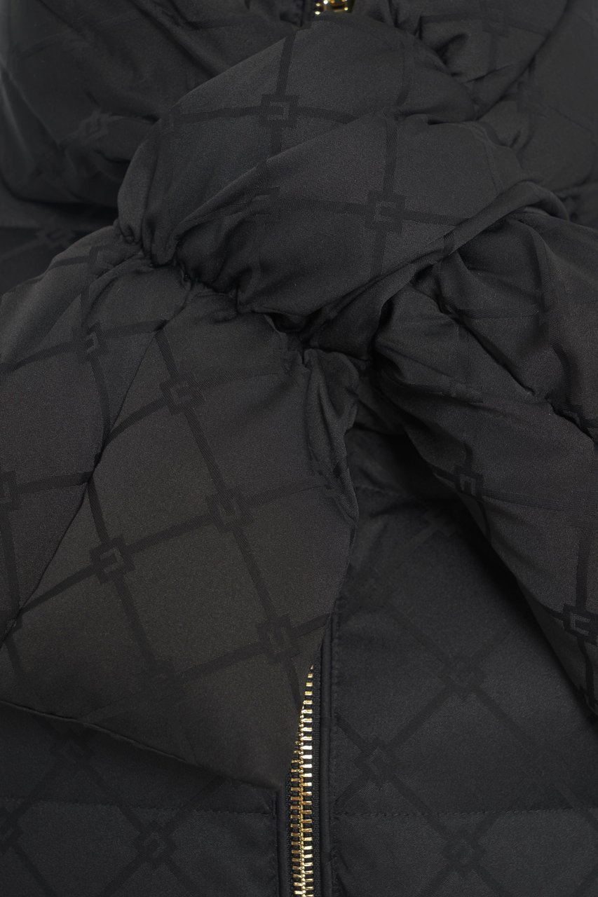 Elisabetta Franchi Velvet down jacket Zwart