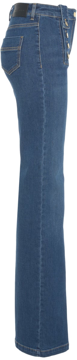 Elisabetta Franchi Jeans con bottoni decorativi Blauw