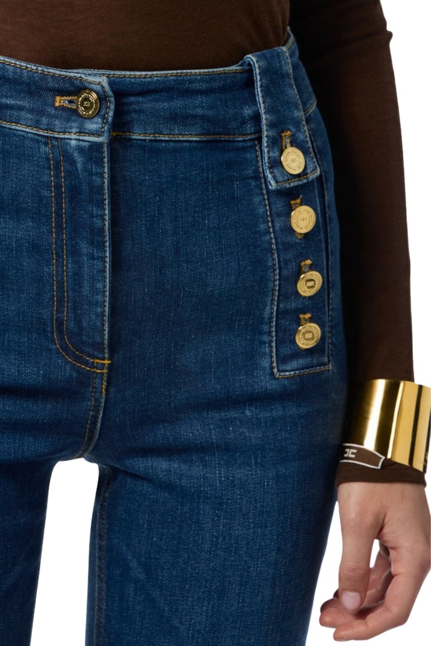 Elisabetta Franchi Jeans Blue Denim Blauw