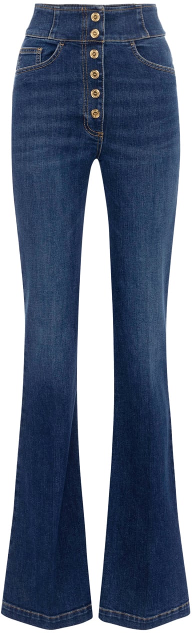 Elisabetta Franchi Trousers Blue Denim Blauw