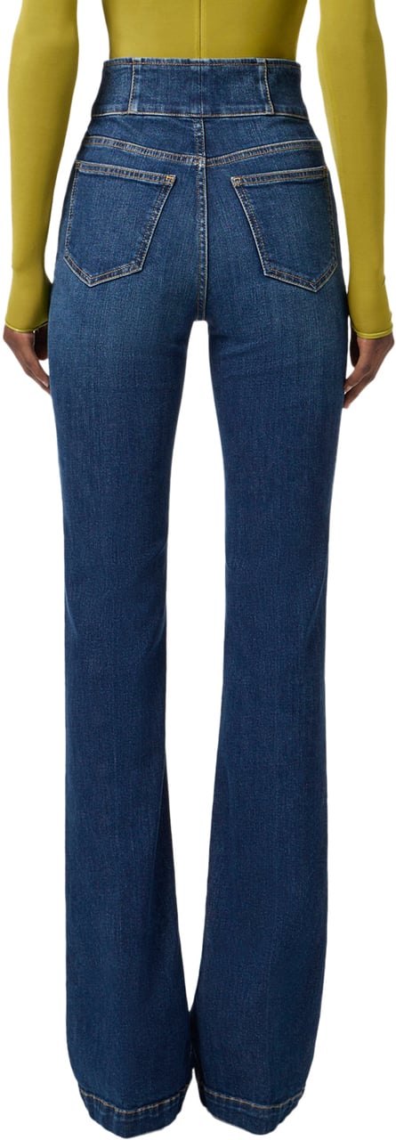 Elisabetta Franchi Trousers Blue Denim Blauw