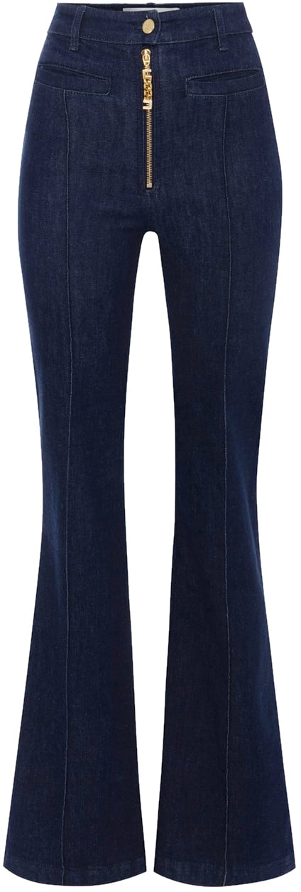 Elisabetta Franchi Trousers Blue Denim Blauw
