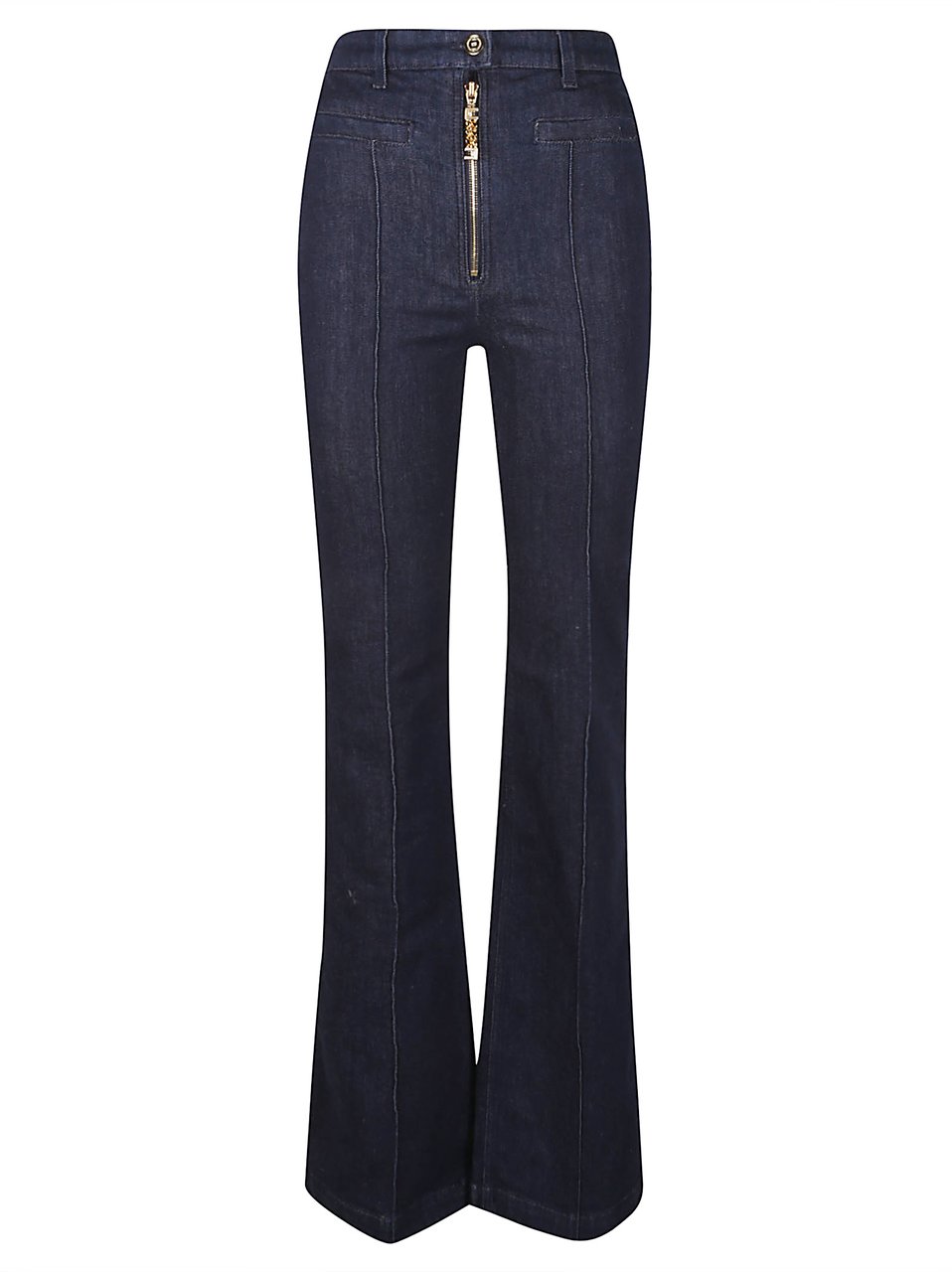 Elisabetta Franchi Wide Leg Jeans Blue Blauw