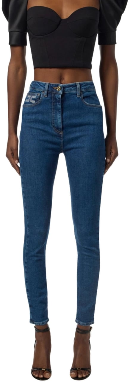 Elisabetta Franchi Jeans Blue Denim Blauw
