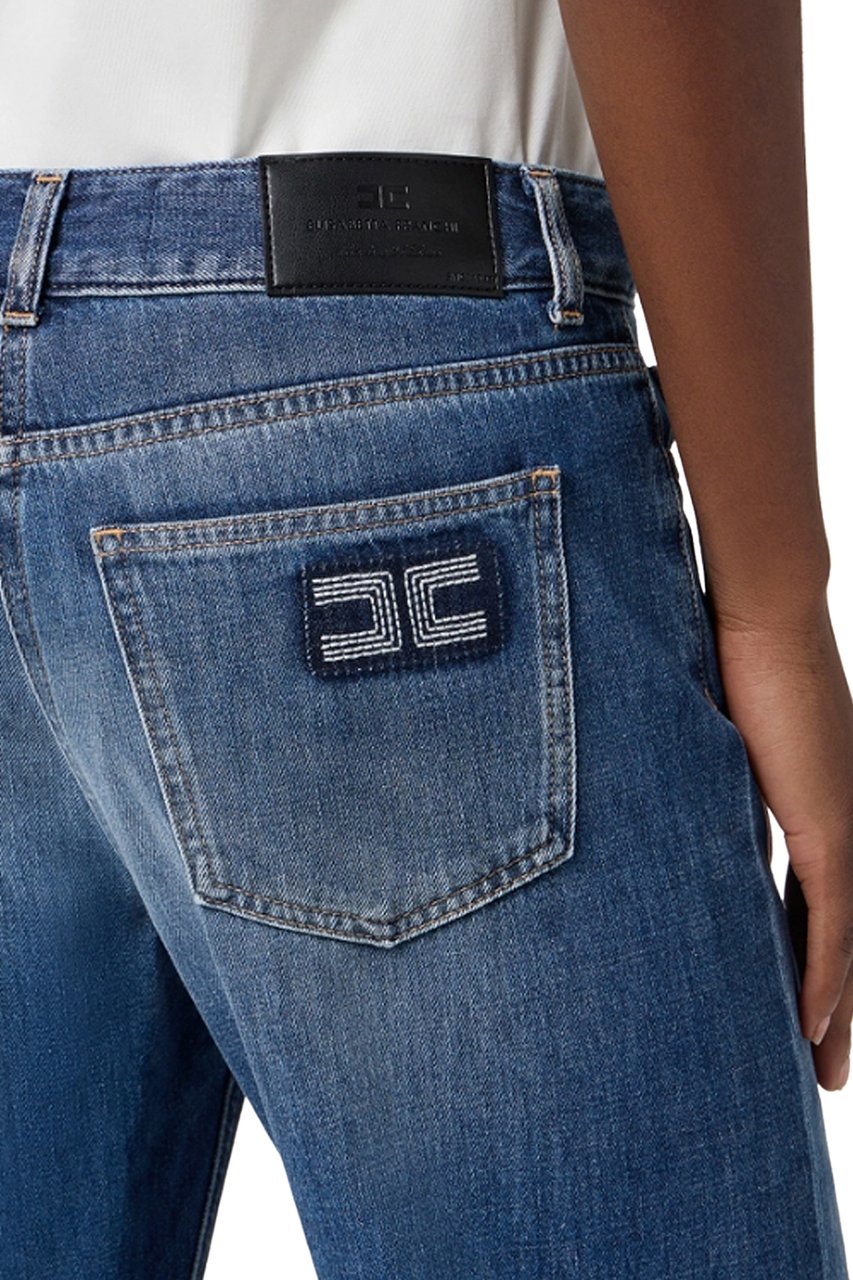 Elisabetta Franchi Trousers Blue Denim Blauw